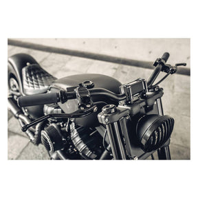 Rough Crafts Finned Risers, Black - 18+ Softail Risers Rough Crafts