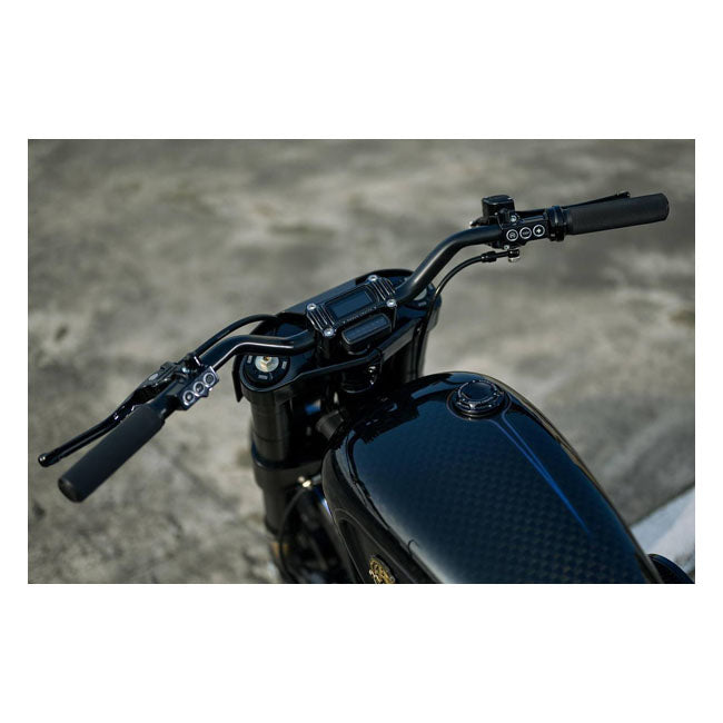 Rough Crafts Finned Risers, Black - 18+ Softail Risers Rough Crafts
