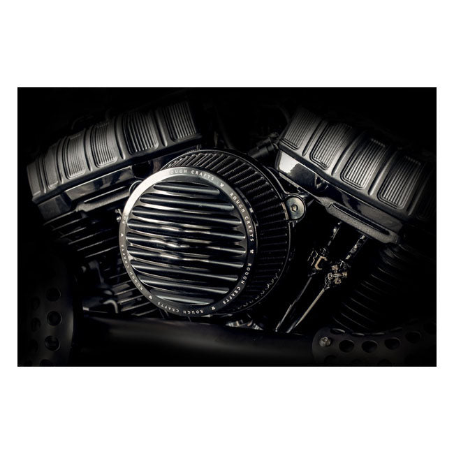 Rough Crafts Finned Cover for Arlen Ness BIG SUCKER STAGE - 18+ Softail & 17+ Touring & 17 Trike Air Cleaner Cover Rough Crafts