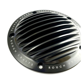 Rough Crafts Finned Derby Cover, Black - 18+ Softail Derby Cover Rough Crafts