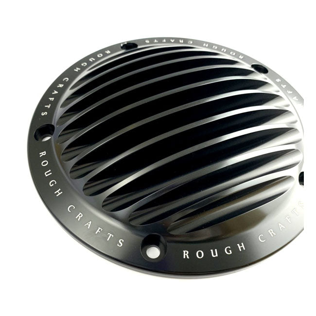 Rough Crafts Finned Derby Cover, Black - 18+ Softail Derby Cover Rough Crafts