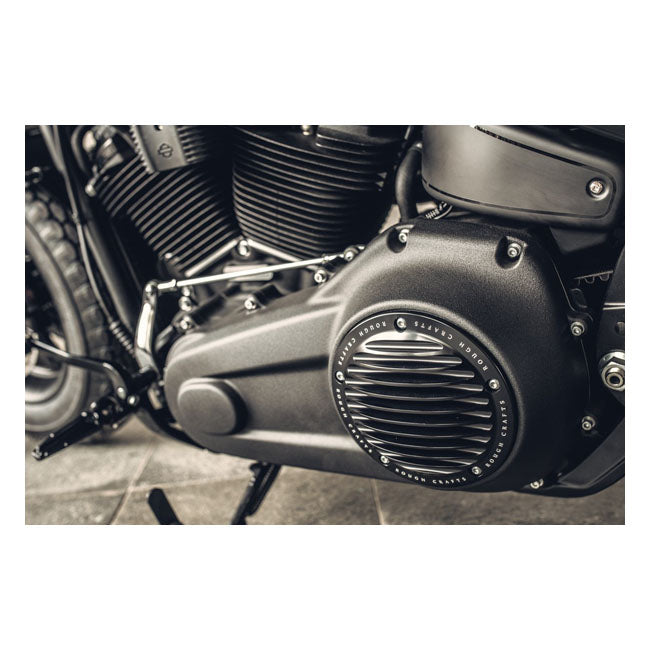 Rough Crafts Finned Derby Cover, Black - 18+ Softail Derby Cover Rough Crafts