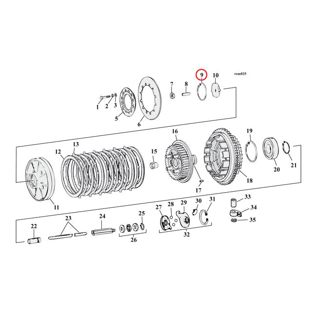 Retaining Ring, Clutch Adjuster Plate Retaining Rings Mcs
