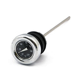 Oil Tank Dipstick With Temperature Gauge. Chrome Black Face Oil Tanks Dipsticks Mcs