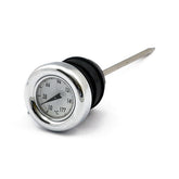 Oil Tank Dipstick With Temperature Gauge. Chrome White Face Oil Tanks Dipsticks Mcs