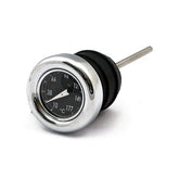 Oil Tank Dipstick With Temperature Gauge. Chrome Black Face Oil Tanks Dipsticks Mcs