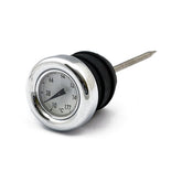 Oil Tank Dipstick With Temperature Gauge. Chrome White Face Oil Tanks Dipsticks Mcs