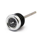 Oil Tank Dipstick With Temperature Gauge. Chrome Black Face Oil Tanks Dipsticks Mcs