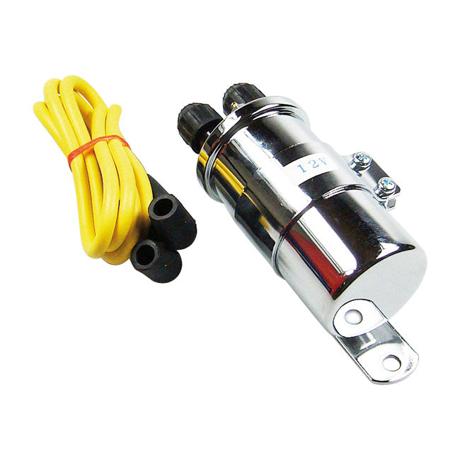 Round Custom Ignition Coil Kit, 12v. Chrome Coils Mcs