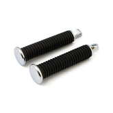 Oem Style Foot Peg Set. Chrome End Cap. Extended Footpegs Mcs
