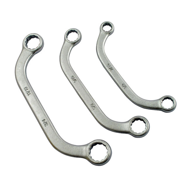 Curved Box End Wrench Set. 3 Piece Wrench Sets Mcs