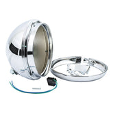 7" Headlamp Shell With Trim Ring Only. Chrome Headlamp Shells Mcs