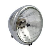 6 1/2" Bullet Style Headlamp. Chrome. 12v H4 Headlamps Mcs