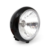7" H4 Headlamp For Fl Models. Clear Lens. Black Headlamps Mcs