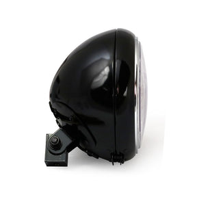 7" H4 Headlamp For Fl Models. Clear Lens. Black Headlamps Mcs