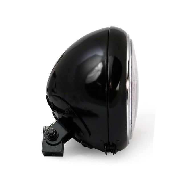 7" H4 Headlamp For Fl Models. Clear Lens. Black Headlamps Mcs