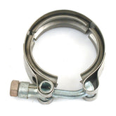 Paughco, FLT 1-7/8" muffler clamp. V-style. Chrome. EXHAUST MOUNT PARTS Paughco