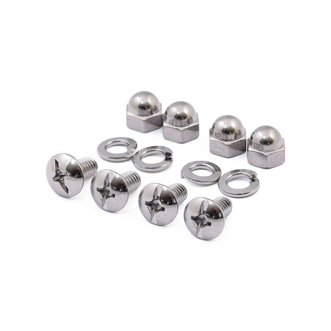 License Plate Mount Kit. Mushroom/Acorn. Chrome License Plate Mount Sets Mcs
