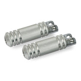 Knurled Aluminum Foot Pegs. Large Diameter. Polished Footpegs Mcs