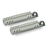 Knurled Aluminum Foot Pegs. Small Diameter. Polished Footpegs Mcs