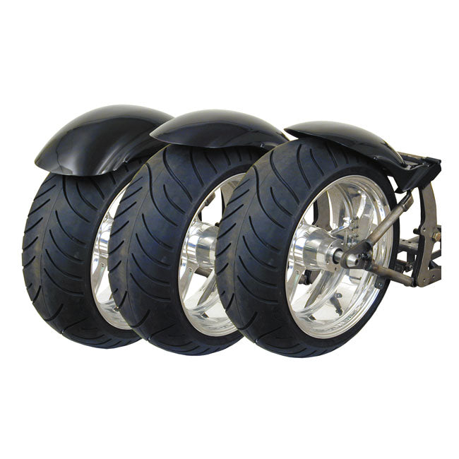 Bk, Stiletto Rear Fender. Long. 270mm Wide. 14" 18" Bk