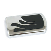Brake Pedal Pad, Flame. Chrome Brake Pedal Pads Mcs