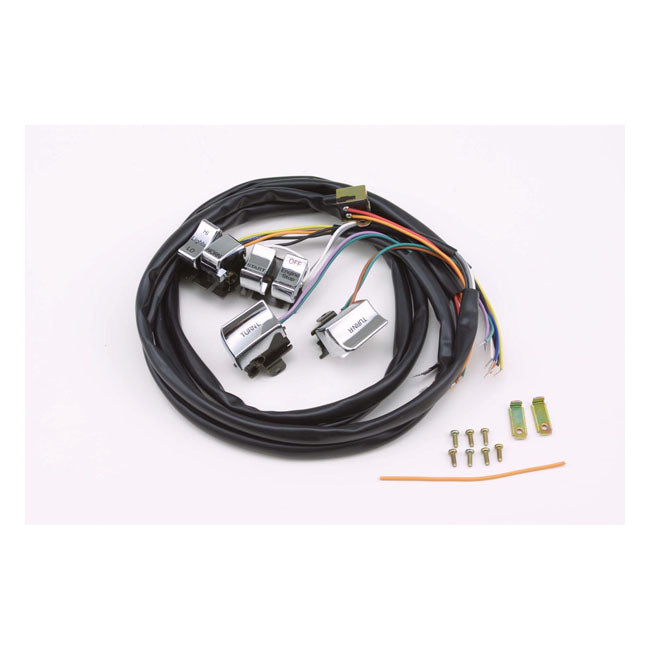 Handlebar Wire & Switch Kit. Chrome Switches Wiring Kit Mcs