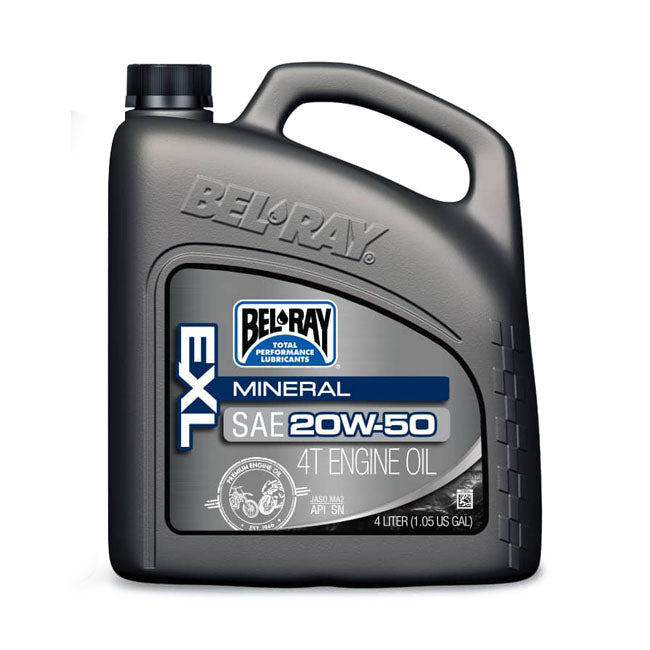 Bel-Ray EXL mineral 4T engine oil 20W-50. 4L OILS Bel Ray