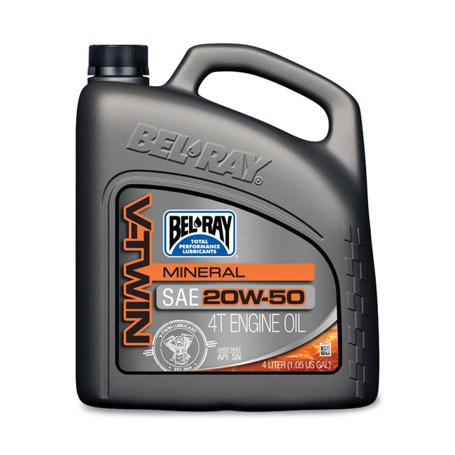 Bel-Ray V-Twin mineral motor oil, 20W50. 4L OILS Bel Ray