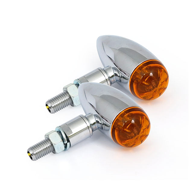 Micro Bullet Led Turn Signals, Chrome Turn Signals Led Mcs