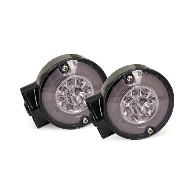 Ringers, Fl Led Turn Signals. Rear. Black Turn Signals Mcs