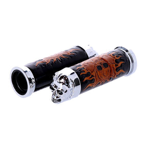 Handlebar Grip Set, Cushion Skull Leather Grips Mcs