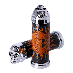 Handlebar Grip Set, Cushion Skull Leather Grips Mcs