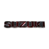 Suzuki Gas Tank Emblem, Black/Red Bike Emblems Mcs