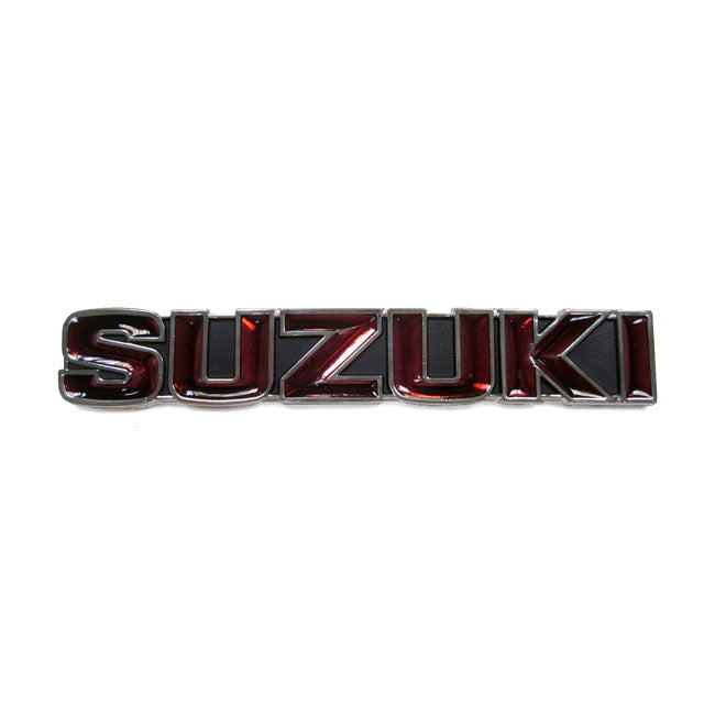 Suzuki Gas Tank Emblem, Black/Red Bike Emblems Mcs