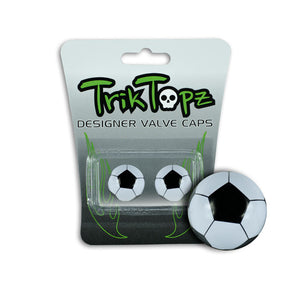 Trik Topz, Soccer Ball valve caps. Black TIRE VALVE STEMS AND CAPS Trik Topz