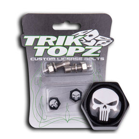 Trik Topz, Block Skull license plate mounts. Black LICENSE PLATE MOUNT SETS Trik Topz