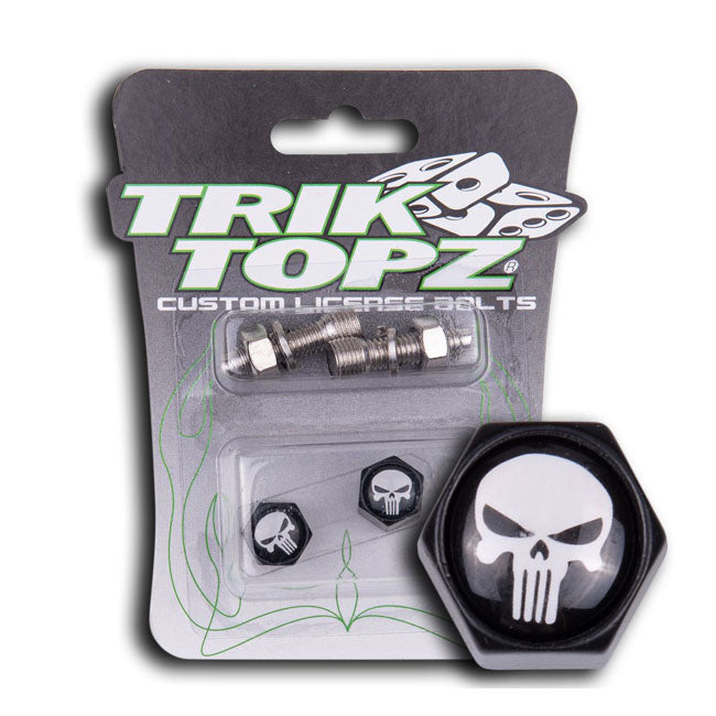 Trik Topz, Block Skull license plate mounts. Black LICENSE PLATE MOUNT SETS Trik Topz
