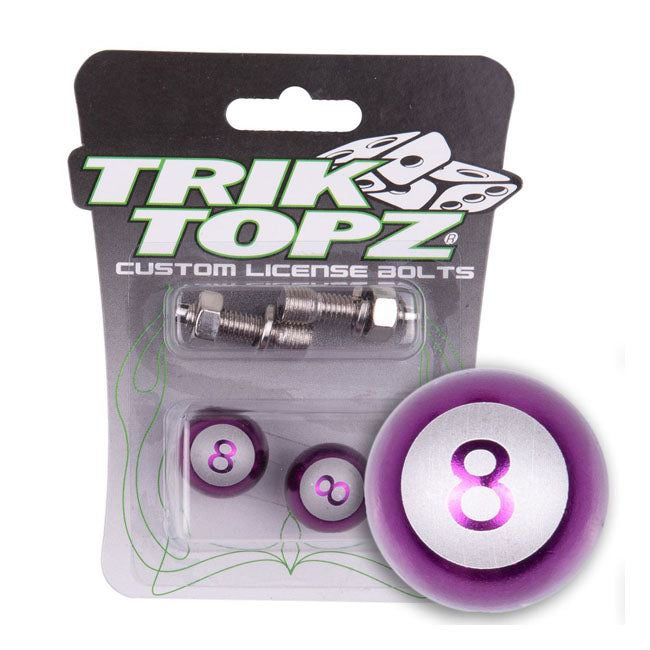 Trik Topz, Eight Ball license plate mounts. Purple LICENSE PLATE MOUNT SETS Trik Topz