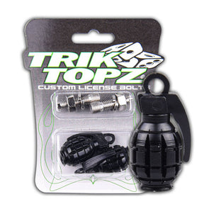 Trik Topz, Hand Grenade license plate mounts. Black LICENSE PLATE MOUNT SETS Trik Topz