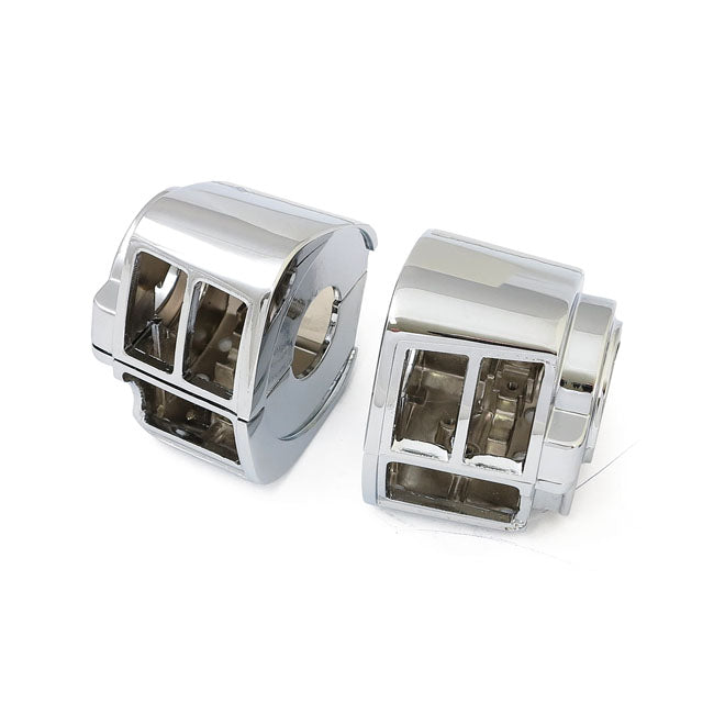 Switch Housing Set, Smooth. Chrome Switch Housings Mcs