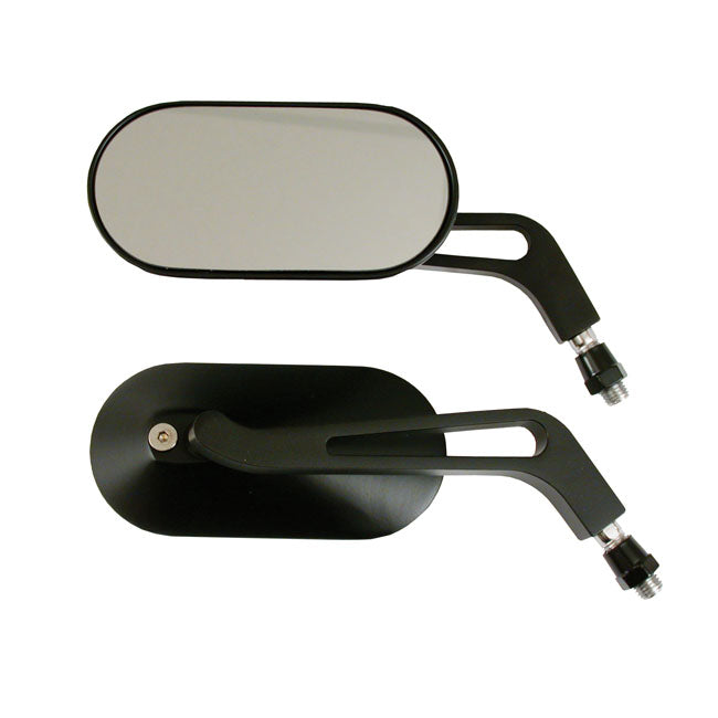 Oval Mirror Set Aluminum Black Mirrors Mcs