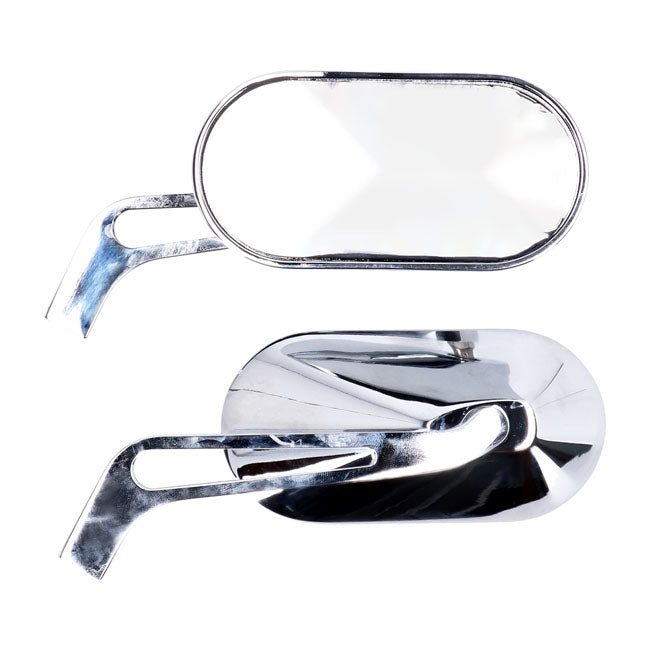 Oval Mirror Set Aluminum Chrome Mirrors Mcs