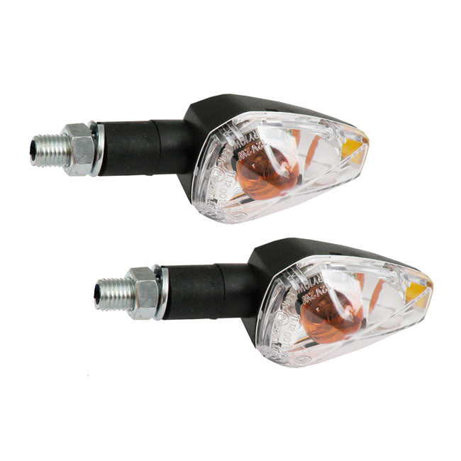 Big Peak Turn Signal Set, 20mm Stem. Black Turn Signals Mcs
