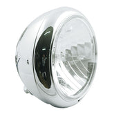7" Gladiator Fl Style H4 Headlamp. Chrome Headlamps Mcs