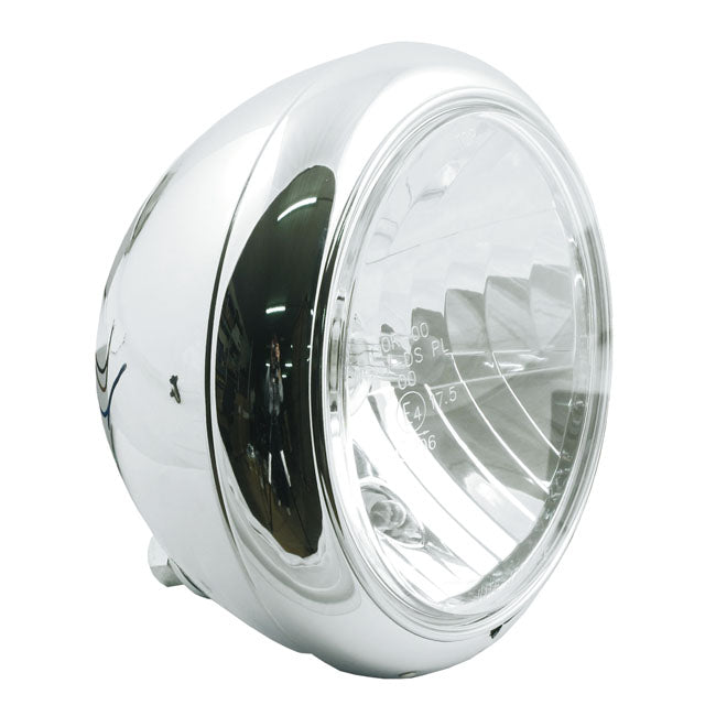 7" Gladiator Fl Style H4 Headlamp. Chrome Headlamps Mcs