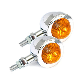 Bullet Turn Signals, Pointed Lens. Chrome Turn Signals Mcs