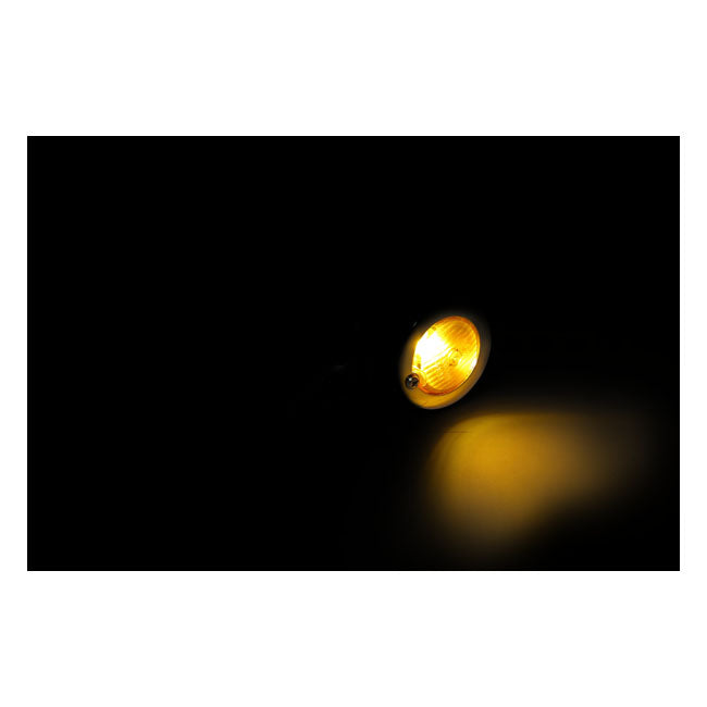 Bullet Turn Signals, Flat Lens. Chrome Turn Signals Mcs