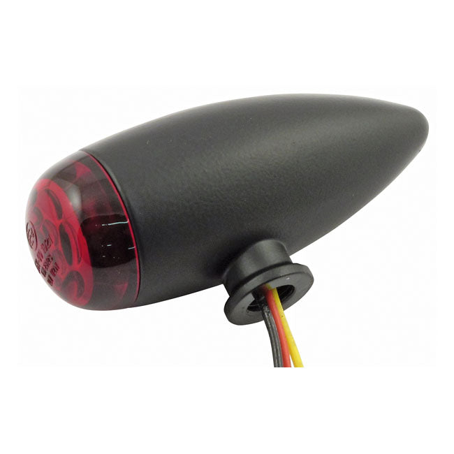Micro Bullet Led Taillight Set. Black. Red Lens Taillights Mcs