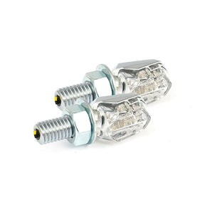 Tiny, Led Turn Signals. Chrome, Clear Lens Turn Signals Mcs